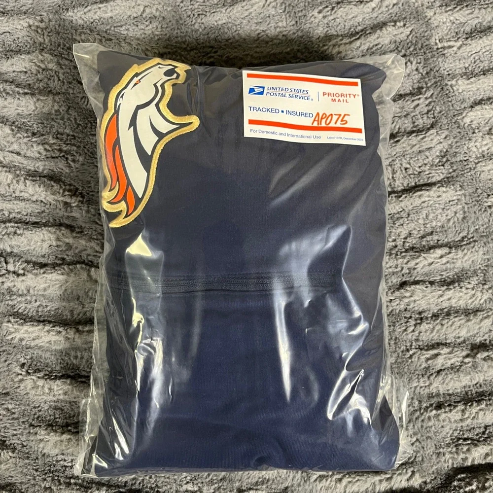 Nike NFL Denver‎ Broncos Dri-FIT 1/4 Zip Pullover Jacket Navy Blue Mens Medium